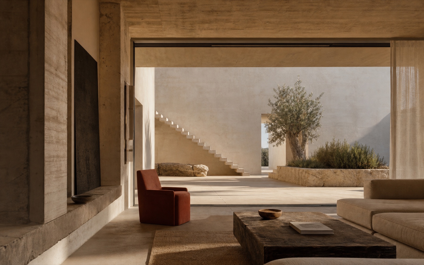 Minimalist Mediterranean villa interior